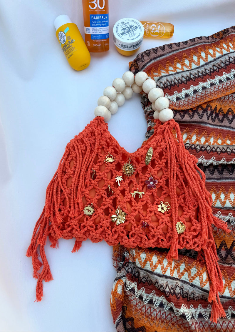 Sac à main crochet orange