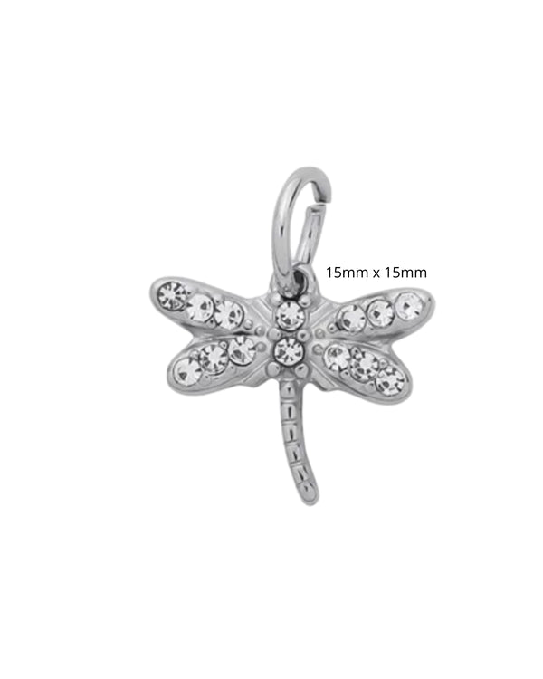 Libellule à strass avec mousqueton