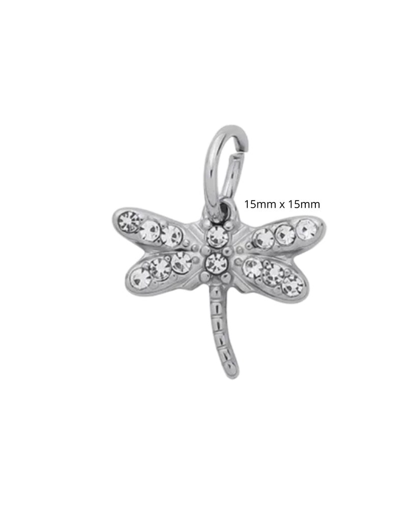 Libellule à strass avec mousqueton