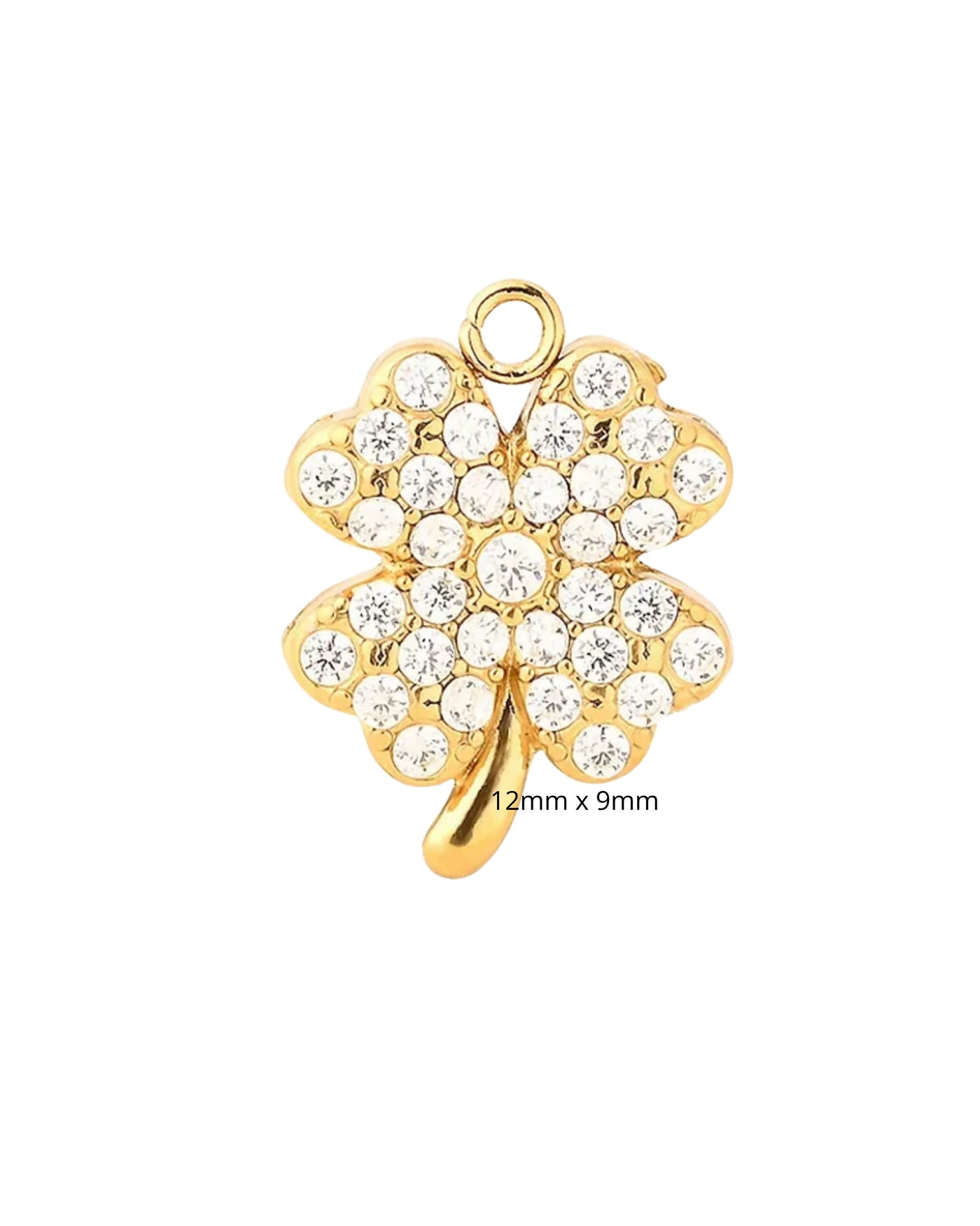 Trèfle à strass avec mousqueton