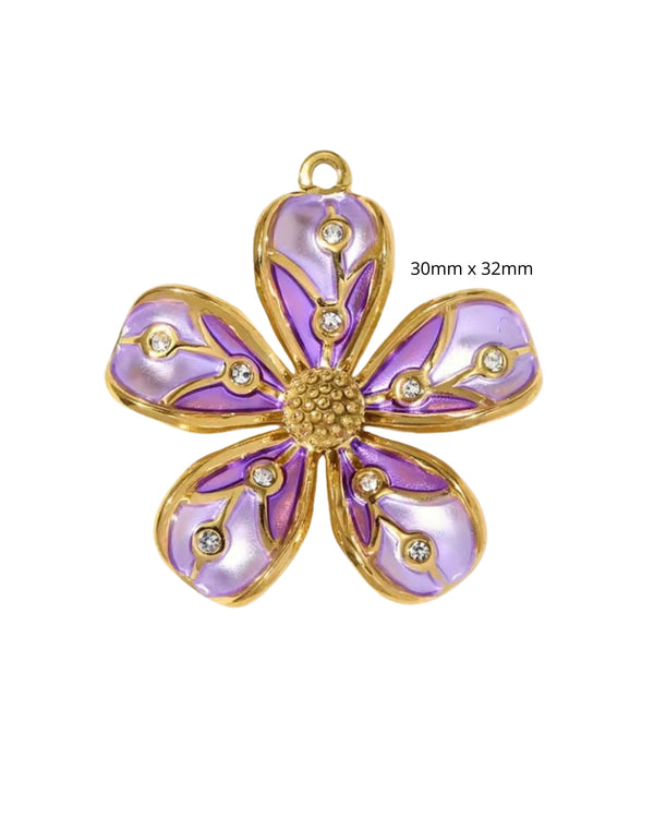 Fleur colorée avec mousqueton