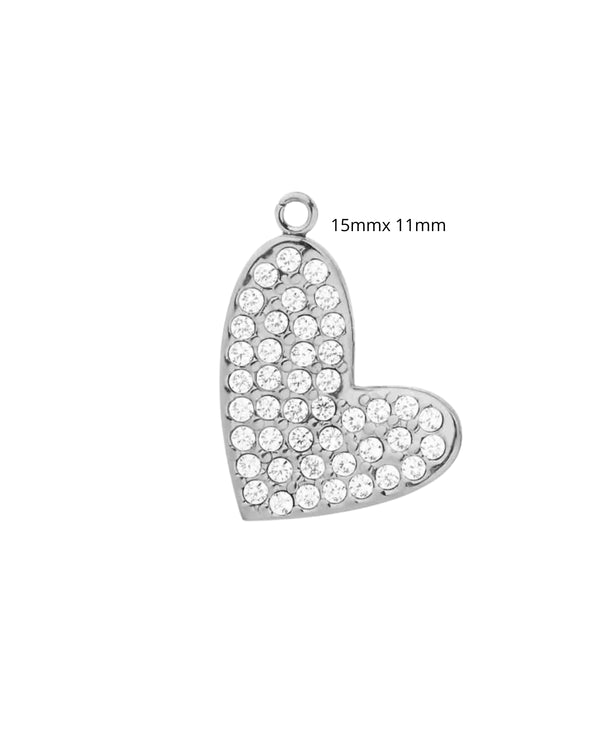 Coeur courbé à strass