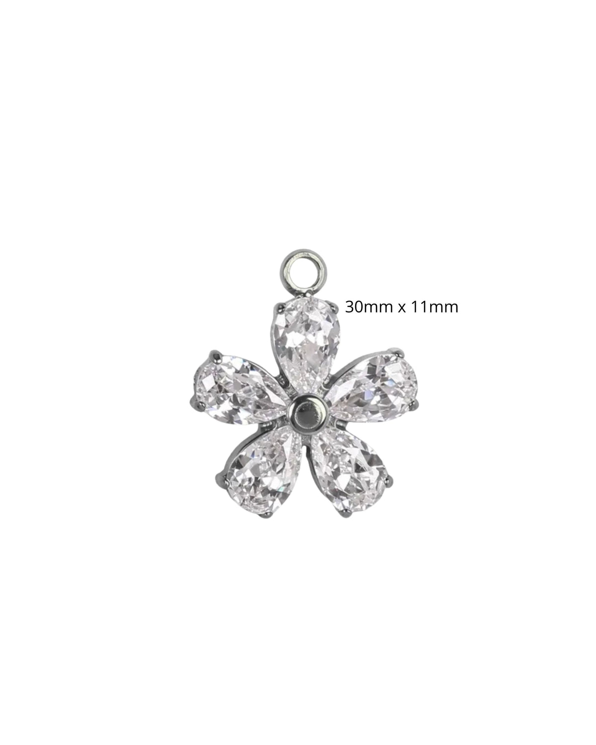 Fleur moyenne full strass