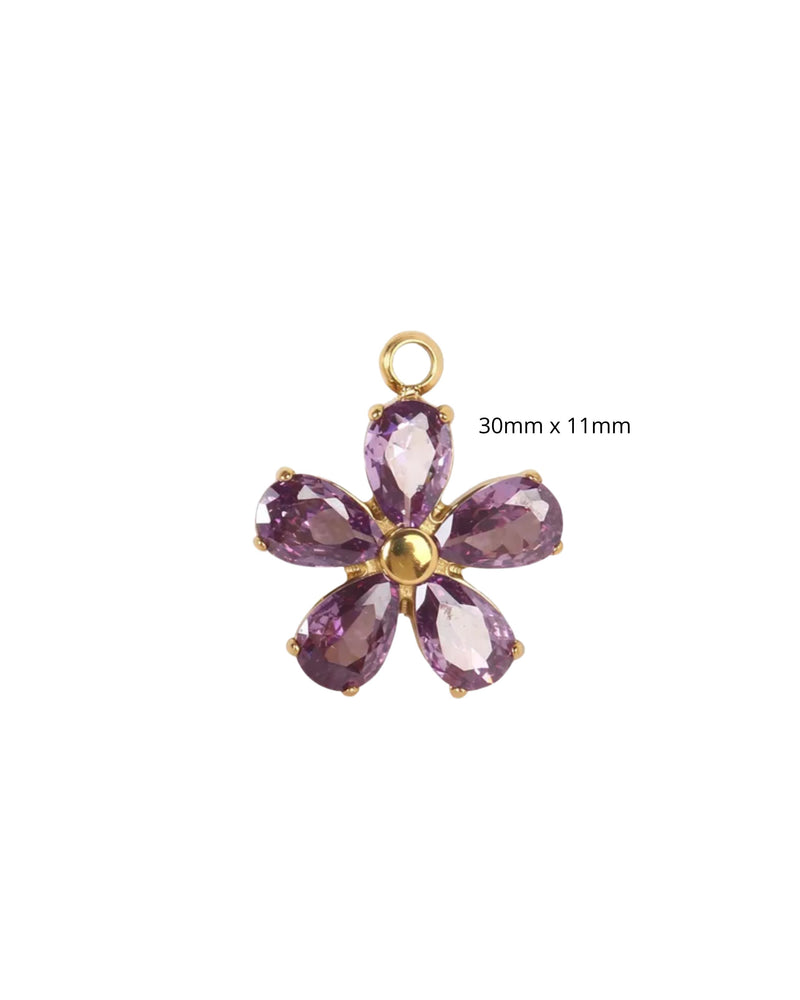 Fleur moyenne à strass