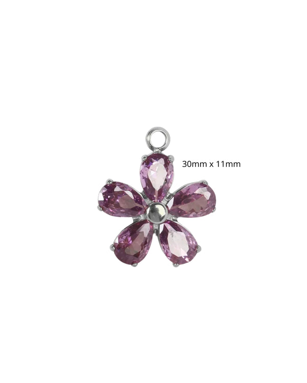 Fleur moyenne à strass