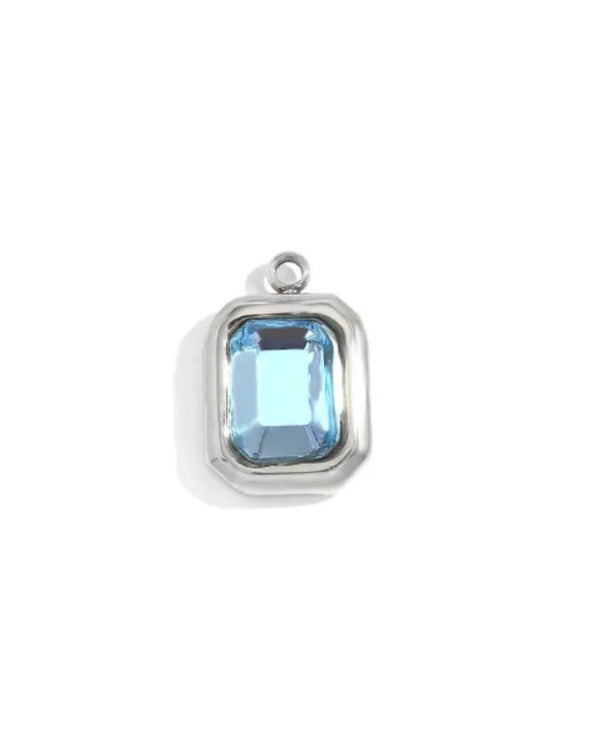 Mini Rectangle Strass Bleu