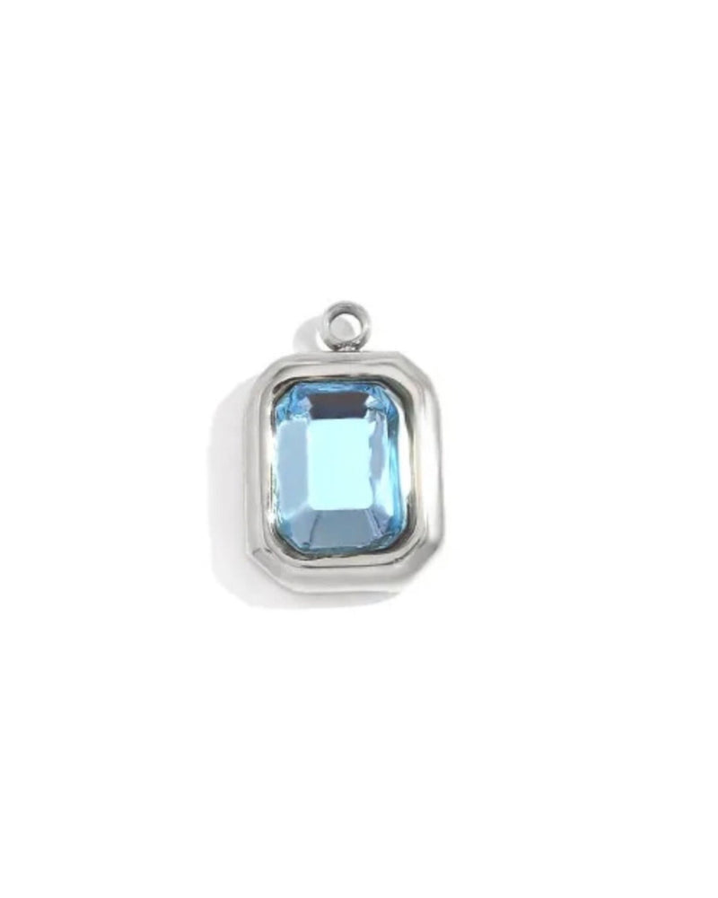 Mini Rectangle Strass Bleu