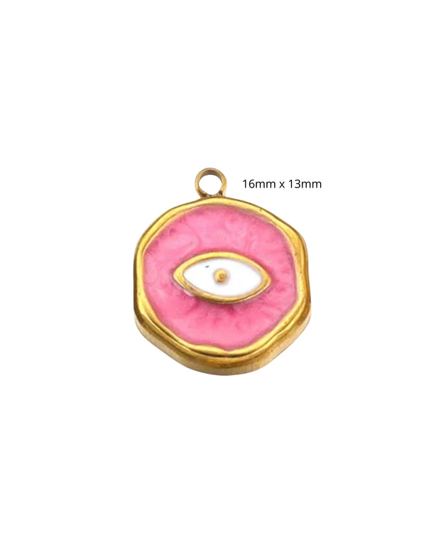 Médaillon Oeil Epoxy avec mousqueton