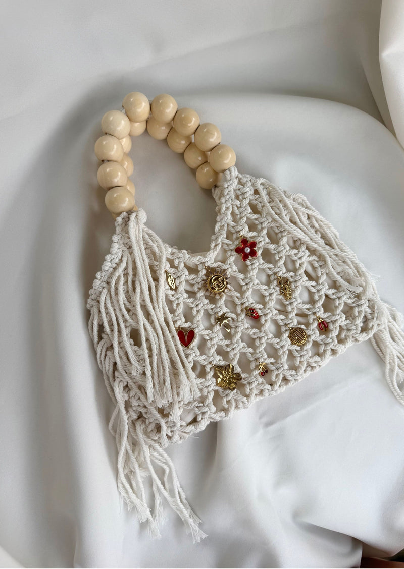 Sac à main crochet blanc cassé