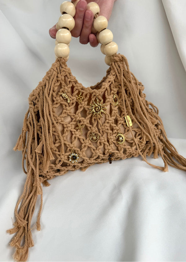 Sac à main crochet tabac