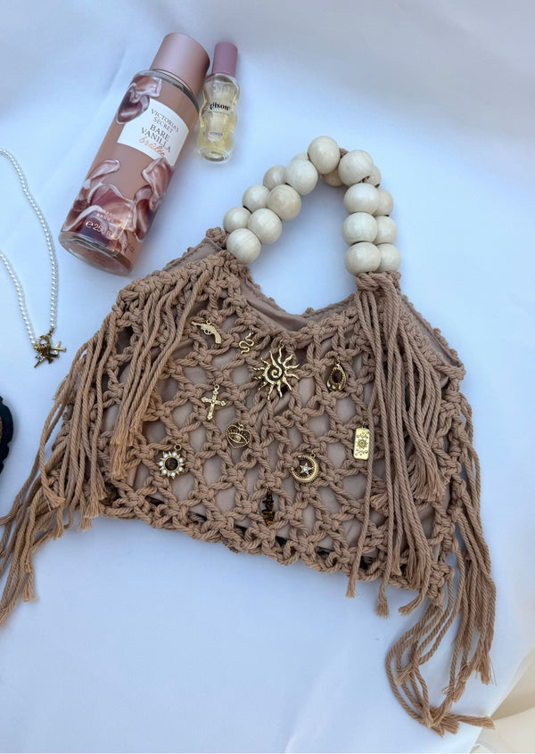 Sac à main crochet tabac