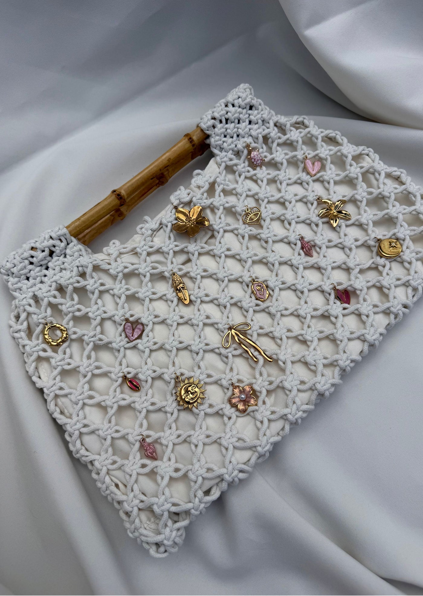 Grand sac crochet blanc cassé