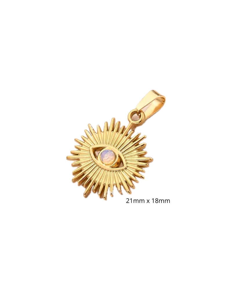 Oeil de protection soleil / nacré ou rouge
